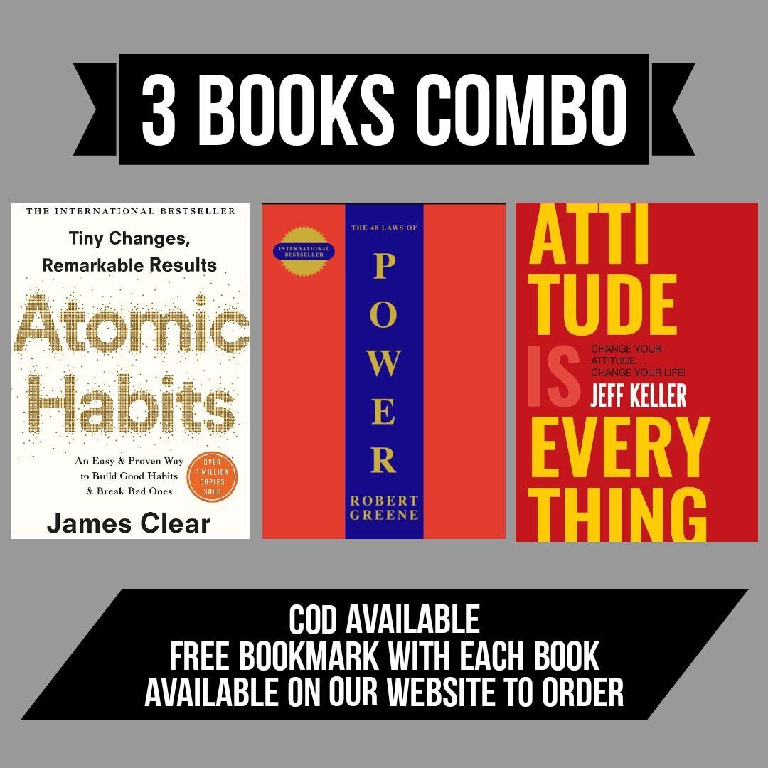 Combo] Atomic Habit-48 Laws Of Power-Attitude Is Everything (Paperback) -  Gyaanstore